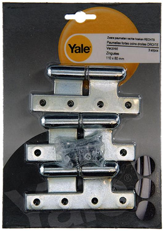 Load image into Gallery viewer, Yale 1019150 - 3 zware paumel.verz.rechte hoek rechts 110x80mm | 5 stuks