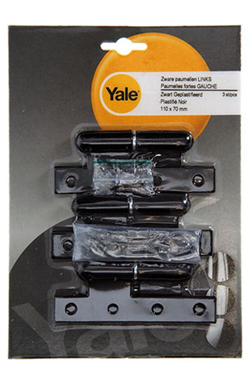 Load image into Gallery viewer, Yale 1019156 - 3 zware paumellen zwart geplast.links 110x70mm | 5 stuks