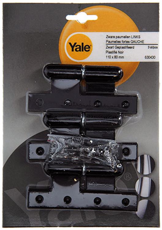 Load image into Gallery viewer, Yale 1019163 - 3 zware paumellen zwart geplast.links 110x80mm | 5 stuks