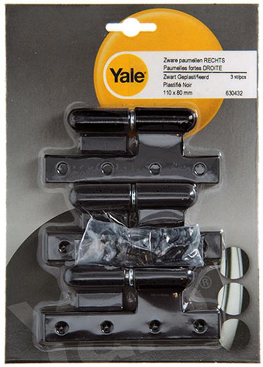 Load image into Gallery viewer, Yale 1019164 - 3 zware paumellen zwart geplast.rechts 110x80mm | 5 stuks