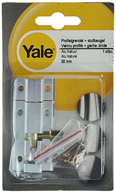 Load image into Gallery viewer, Yale 1019185 - profielgrendel met sluitbeugel, alu f1 50mm | 5 stuks