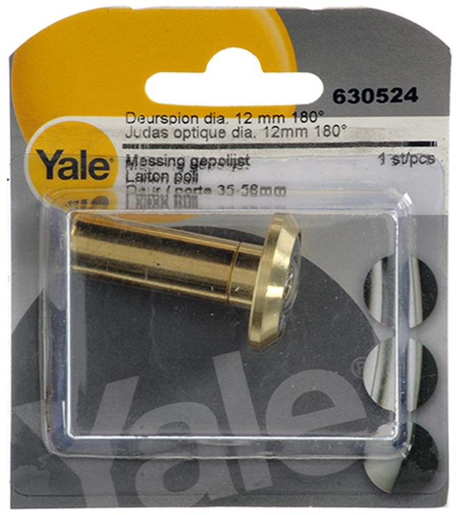 Load image into Gallery viewer, Yale 1019209 - deurspion 180° messing gepolijst ø12mm | 3 stuks