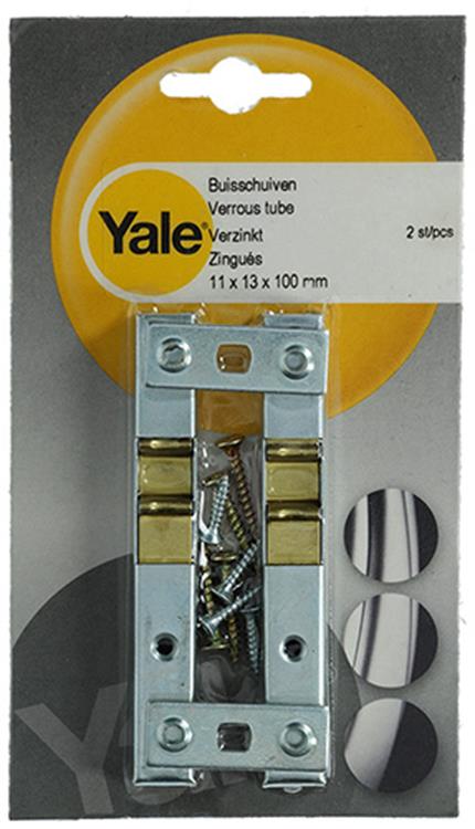 Load image into Gallery viewer, Yale 1019212 - 2 buisschuiven verzinkt 11x13mm 100mm | 5 stuks