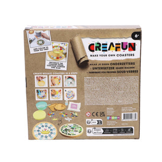 Load image into Gallery viewer, Creafun knutselset onderzetters maken - kleurrijk mozaïek diy pakket.