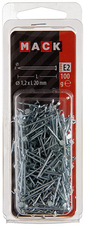 Load image into Gallery viewer, Mack 1017148 - nagel platte kop staal verzinkt 100 gr 1,2 x 20 mm | 5 stuks