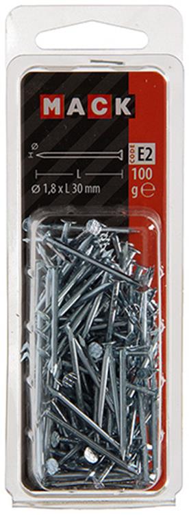 Load image into Gallery viewer, Mack 1017150 - nagel platte kop staal verzinkt 100 gr 1,8 x 30 mm | 5 stuks