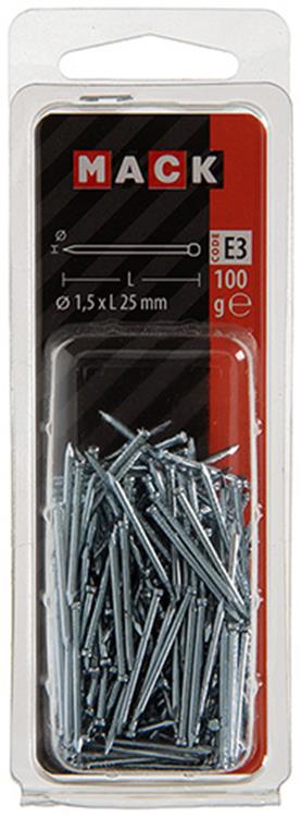 Load image into Gallery viewer, Mack 1017157 - nagel ronde kop staal verzinkt100 gr 1,5 x 25 mm | 5 stuks