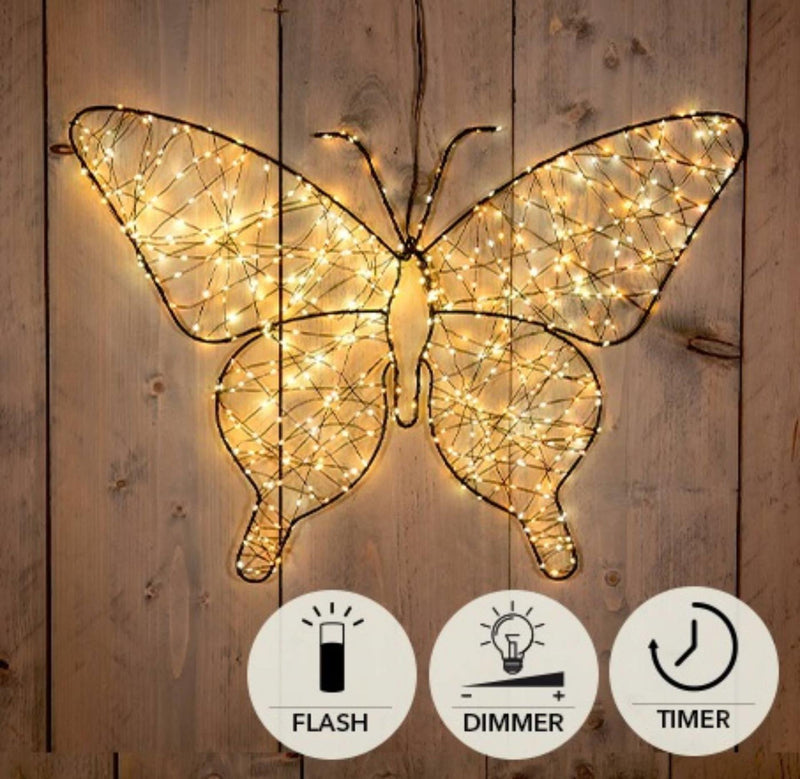 Load image into Gallery viewer, Anna's collection verlichte vlinder 43cm 600led ip44 met flitsfunctie timer dimmer