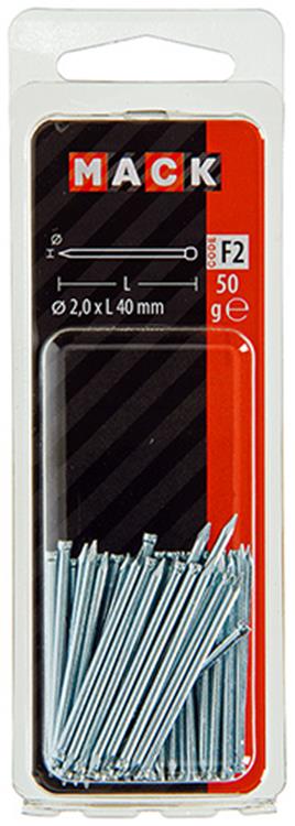 Load image into Gallery viewer, Mack 1017177 - nagel ronde kop staal gehard 50 gr 2,0 x 40 mm | 10 stuks