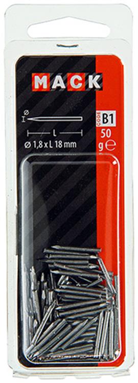 Load image into Gallery viewer, Mack 1017197 - ruitnagel staal onbehandeld 50gr 1,8 x 18 mm | 10 stuks