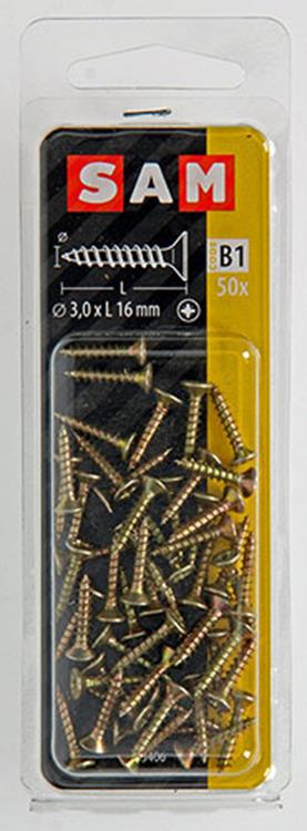 Afbeelding laden in galerijviewer, Mack 1017216 - spaanplaatschroef vz kop geelverz.50 st 3,0 x 16 mm | 10 stuks