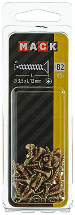 Load image into Gallery viewer, Mack 1017221 - spaanplaatschroef vz kop geelverz.45 st 3,5 x 12 mm | 10 stuks