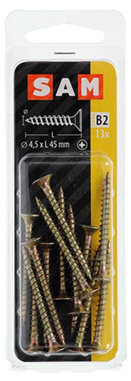 Load image into Gallery viewer, Mack 1017246 - spaanplaatschroef vz kop geelverz.13 st 4,5 x 45 mm | 10 stuks