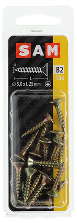 Afbeelding laden in galerijviewer, Mack 1017252 - spaanplaatschroef vz kop geelverz.18 st 5,0 x 25 mm | 10 stuks