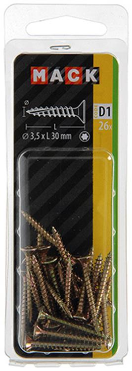 Afbeelding laden in galerijviewer, Mack 1017288 - spaanplschr.vzkop-zelfb. geelverz. 26 st 3,5 x 30 mm | 10 stuks