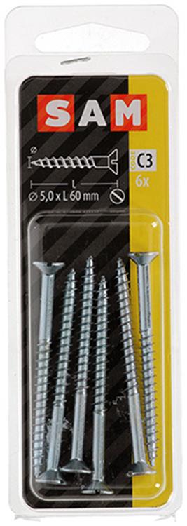 Afbeelding laden in galerijviewer, Mack 1017365 - houtschroef verzonken kop verz6 st 5,0 x 60 mm | 10 stuks