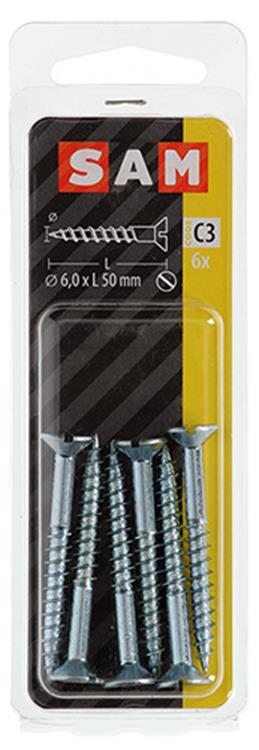 Afbeelding laden in galerijviewer, Mack 1017366 - houtschroef verzonken kop verz6 st 6,0 x 50 mm | 10 stuks