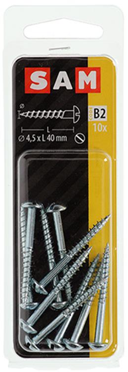 Afbeelding laden in galerijviewer, Mack 1017377 - houtschroef bolkop staal verzinkt 10 st 4,5 x 40 mm | 10 stuks