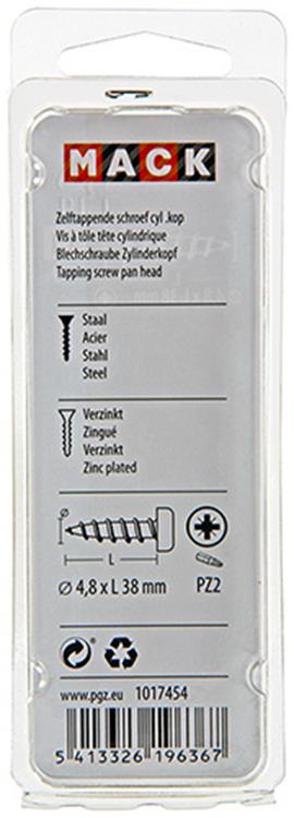 Afbeelding laden in galerijviewer, Mack 1017454 - zelftappende schroef cyl kop verz. 9 st 4,8 x 38 mm | 10 stuks