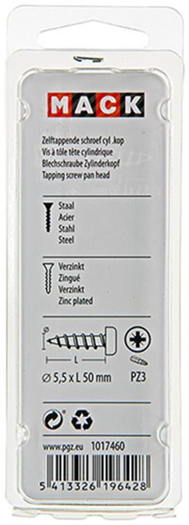 Afbeelding laden in galerijviewer, Mack 1017460 - zelftappende schroef cyl kop verz. 5 st 5,5 x 50 mm | 10 stuks