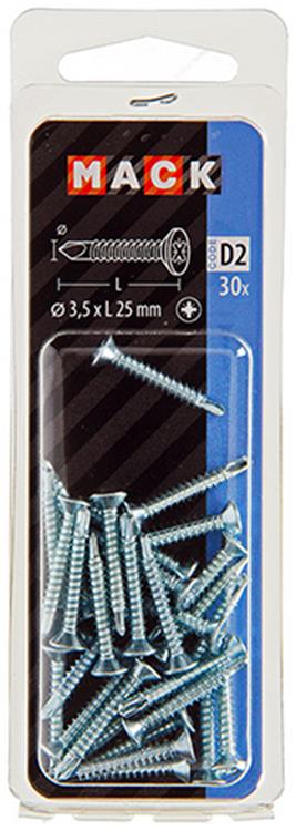 Afbeelding laden in galerijviewer, Mack 1017462 - zelfborende schroef vz kop verz. 30 st 3,5 x 25 mm | 10 stuks