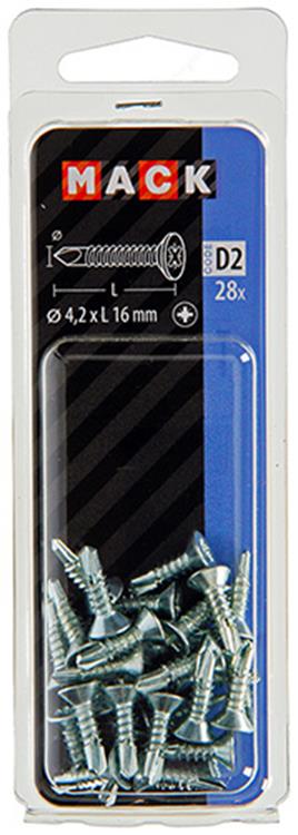 Afbeelding laden in galerijviewer, Mack 1017463 - zelfborende schroef vz kop verz. 28 st 4,2 x 16 mm | 10 stuks