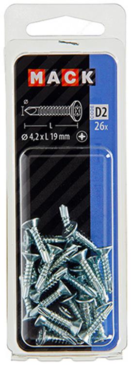 Afbeelding laden in galerijviewer, Mack 1017464 - zelfborende schroef vz kop verz. 26 st 4,2 x 19 mm | 10 stuks