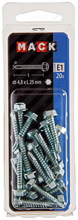 Afbeelding laden in galerijviewer, Mack 1017477 - zelfborende schroef zesk.kop verz. 20st 4,8 x 25 mm | 10 stuks