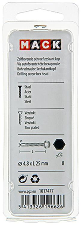 Afbeelding laden in galerijviewer, Mack 1017477 - zelfborende schroef zesk.kop verz. 20st 4,8 x 25 mm | 10 stuks