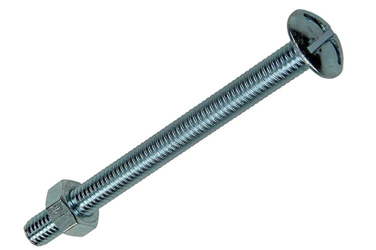 Afbeelding laden in galerijviewer, Mack 1017557 - kachelbout + moer staal verzinkt 4 st m6 x 70 mm | 10 stuks