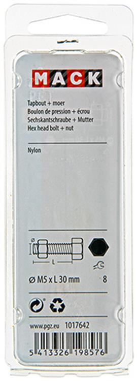 Load image into Gallery viewer, Mack 1017642 - tapbout + moer nylon 6 st m5 x 30 mm | 10 stuks