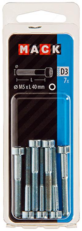 Load image into Gallery viewer, Mack 1017648 - binnenzeskant bout cyl.kop verz. 7 st m5 x 40 mm | 10 stuks