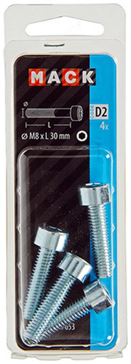 Load image into Gallery viewer, Mack 1017653 - binnenzeskant bout cyl.kop verz. 4 st m8 x 30 mm | 10 stuks