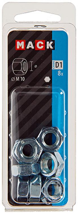 Load image into Gallery viewer, Mack 1017678 - zeskant moer staal verzinkt 8st m 10 | 10 stuks