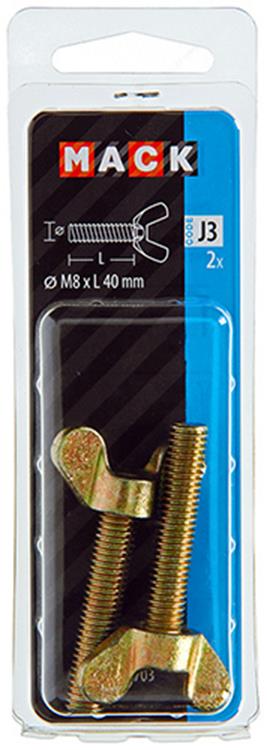 Load image into Gallery viewer, Mack 1017703 - vleugelschroef geelverzinkt 2 st m8 x 40 mm | 10 stuks