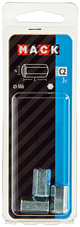 Load image into Gallery viewer, Mack 1017704 - zeskant verbindingsmoer verzinkt 3 st m6 | 10 stuks