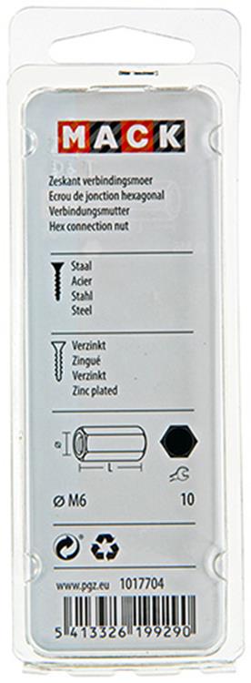 Load image into Gallery viewer, Mack 1017704 - zeskant verbindingsmoer verzinkt 3 st m6 | 10 stuks