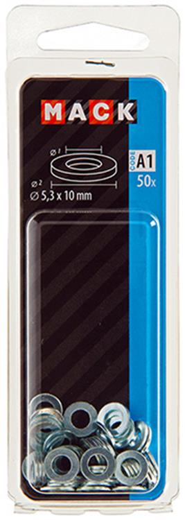 Load image into Gallery viewer, Mack 1017713 - sluitring staal verzinkt 50 st 5,3 x 10 mm | 10 stuks