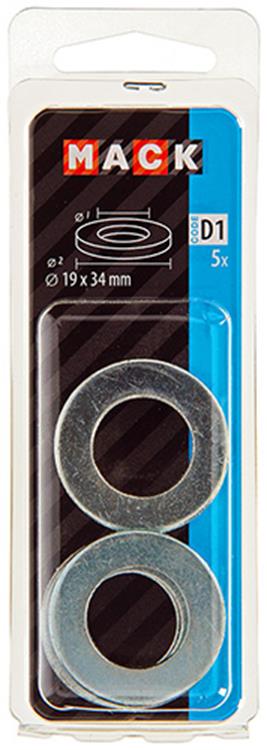 Afbeelding laden in galerijviewer, Mack 1017721 - sluitring staal verzinkt 5 st 19 x 34 mm | 10 stuks