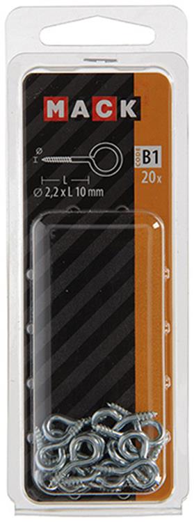 Load image into Gallery viewer, Mack 1017768 - schroefoog staal verzinkt 20st 2,2 x 10 mm | 10 stuks