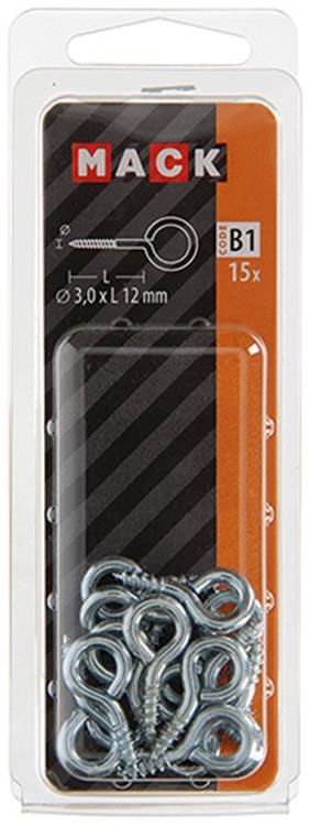 Load image into Gallery viewer, Mack 1017770 - schroefoog staal verzinkt 15st 3,0 x 12 mm | 10 stuks
