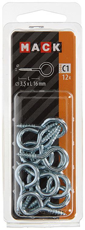 Load image into Gallery viewer, Mack 1017771 - schroefoog staal verzinkt 12st 3,5 x 16 mm | 10 stuks