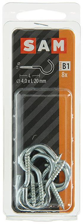 Load image into Gallery viewer, Mack 1017798 - schroefhaak staal verzinkt 8st 4,0 x 20 mm | 10 stuks