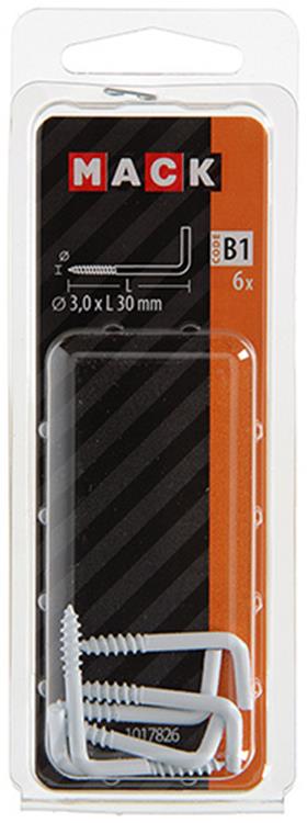 Load image into Gallery viewer, Mack 1017826 - schroefduim staal wit 6 st 3,0 x 30 mm | 10 stuks