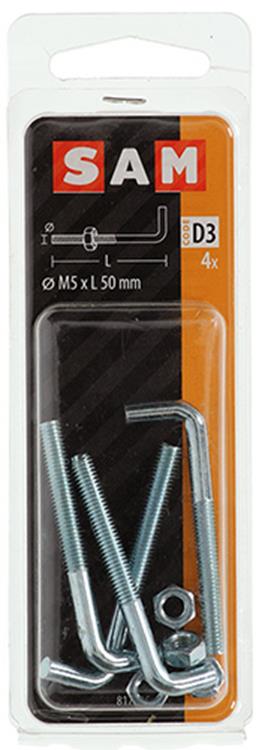 Load image into Gallery viewer, Mack 1017835 - schroefduim metrisch + moer staal 4 st m5 x 50 mm | 10 stuks