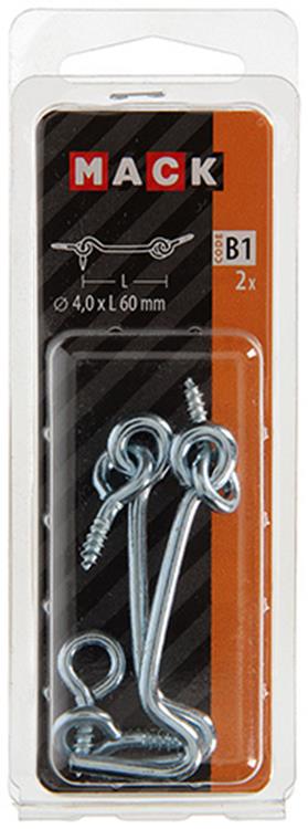 Load image into Gallery viewer, Mack 1017848 - windhaak staal verzinkt 2 st 4,0 x 60 mm | 10 stuks