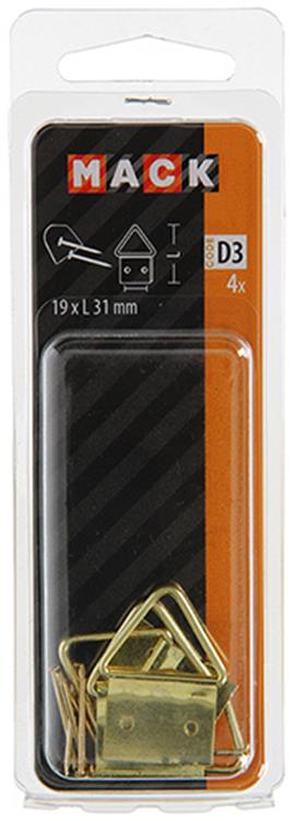 Load image into Gallery viewer, Mack 1017861 - kaderhanger staal vermessingd 4 st 19 x 31 mm | 10 stuks