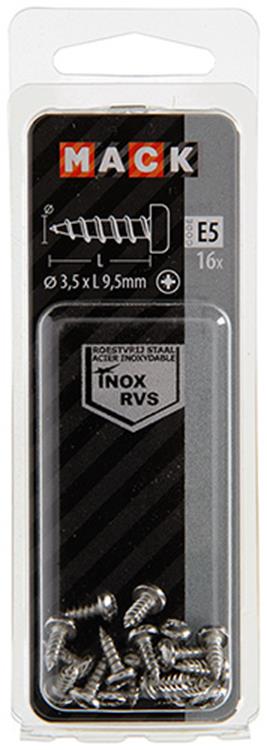 Load image into Gallery viewer, Mack 1019780 - zelftappende schroef cyl.kop a2 16 st 3,5 x 9,5 mm | 10 stuks