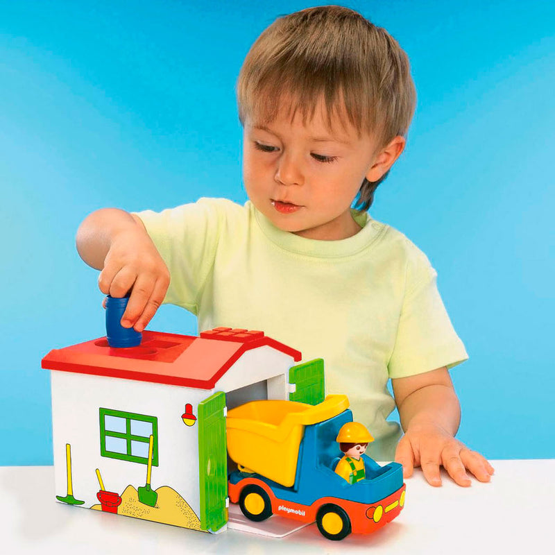 Load image into Gallery viewer, Playmobil 1.2.3. Werkman met Sorteer-garage 70184