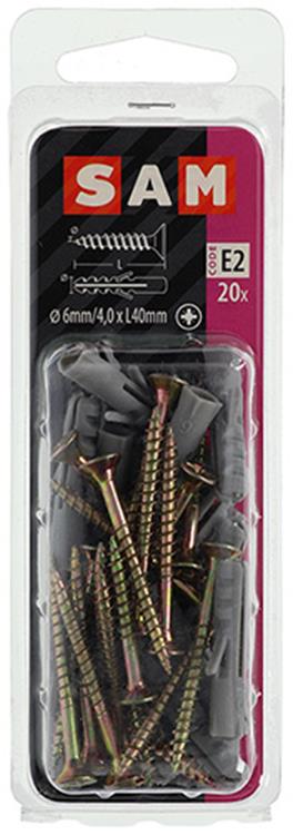 Load image into Gallery viewer, Mack 1017896 - plug + schroef polyethyleen 20 st 6 mm 4,0 x 40 mm | 5 stuks
